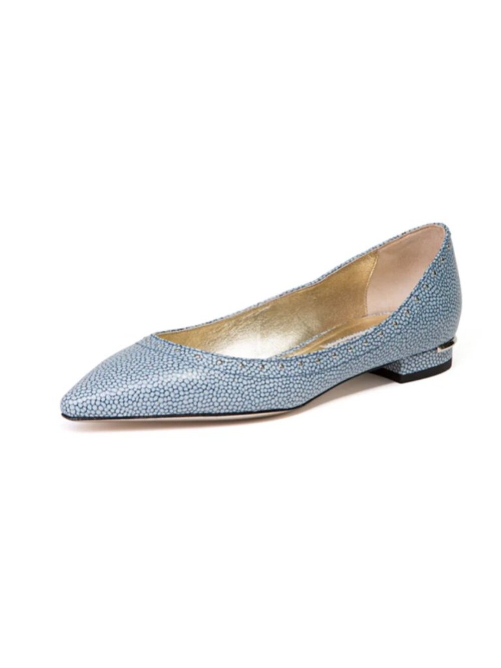 Emy Mack Melissa Pebble Blue Slip On Calf Leather Flats/Shoes MSRP $350